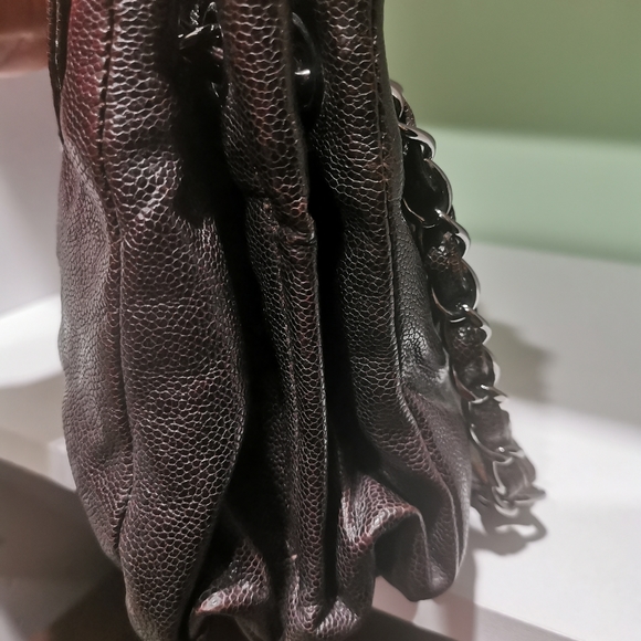 100% Authentic Chanel Grazed Caviar Pocket In The City Shoulder Bag  Brown - Picture 7 of 16